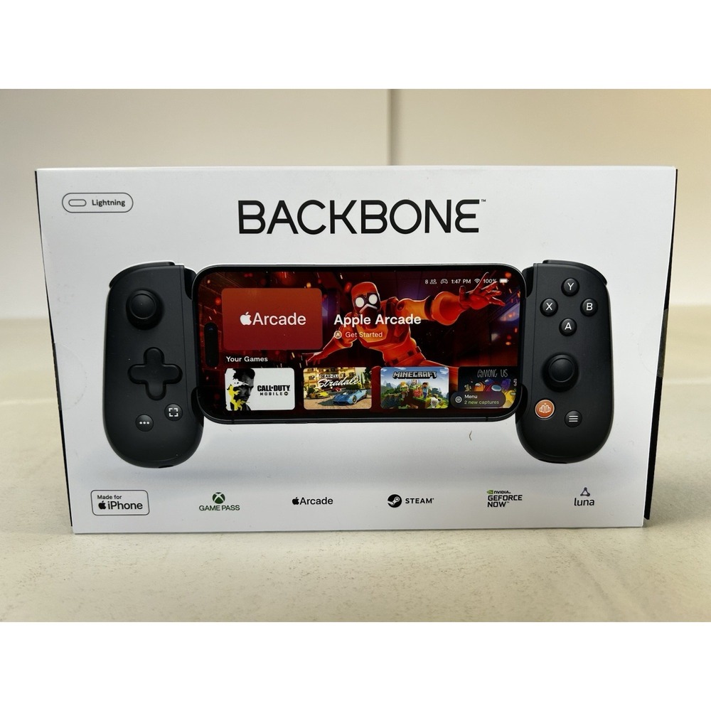 Backbone One iPhone Lightning Controller Black, Low Latency, Apple Arcade, Steam